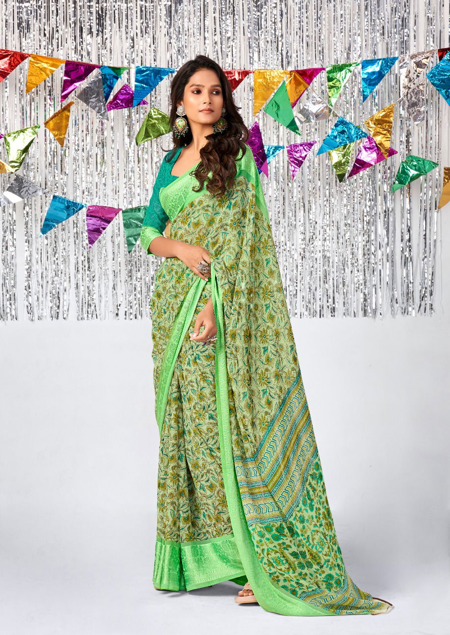 Stavan Shara New Printed Designer Fancy Wear Georgette Saree Collection